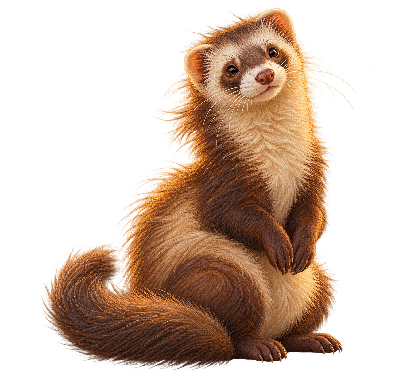 A richly illustrated, curious sable ferret